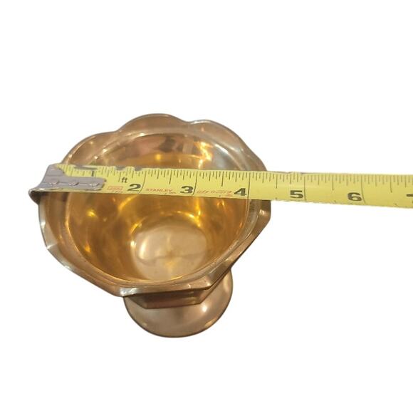 VTG Antique Phelps Dodge Trinket Dish Container w/ Lid Brass Weighted Storage - Picture 6 of 8